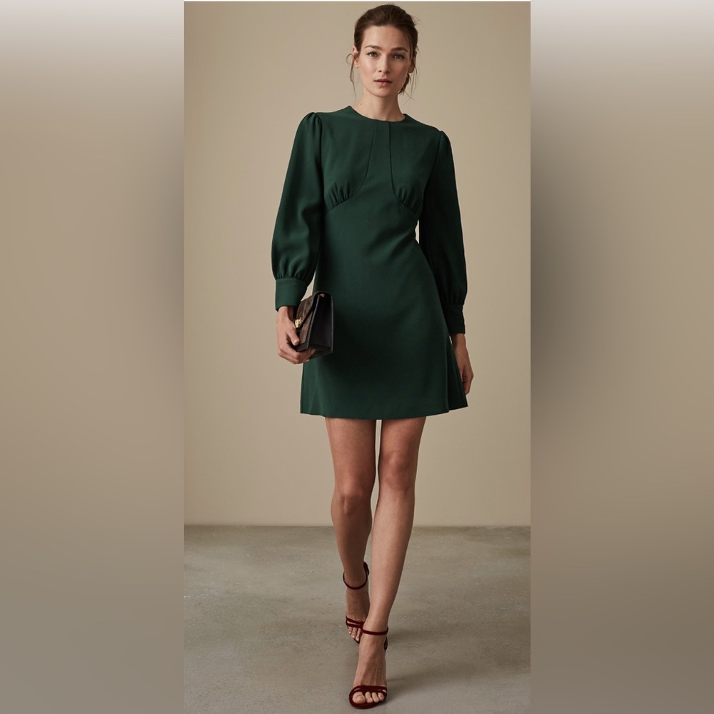 REISS Analise Seam Detail Crepe Dress